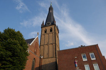 Obraz premium Low angle view of tower of St. Lambert and 