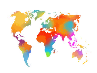 Fototapeta na wymiar A multi-colored map of the world. Vector illustration