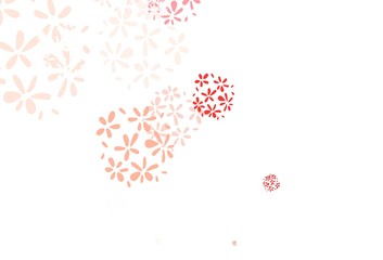 Light Green, Red vector natural backdrop with leaves.