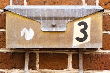 Rusty Mailbox #3 on Brick