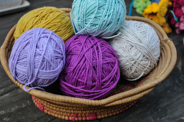 yarn balls closeup