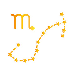 zodiac scorpio constellation astrological gradient style icon