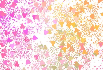 Light Pink, Yellow vector background with abstract shapes.