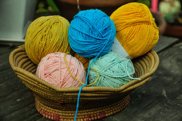 coloured cotton wool