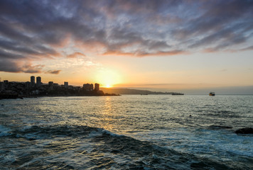 Fototapeta na wymiar Viña del Mar sunset, Chile