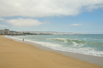 Fototapeta na wymiar Viña del Mar,empty beach, Chile