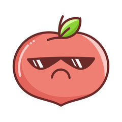 kawaii sunglasses peach cartoon illustration