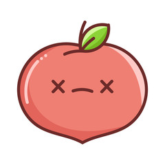 kawaii dead peach cartoon illustration