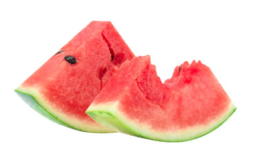 Sliced fresh watermelon isolated on white background.