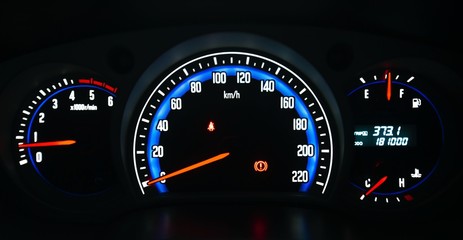 speedometer on a black background