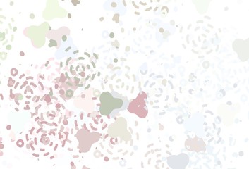 Fototapeta na wymiar Light Pink, Green vector pattern with random forms.