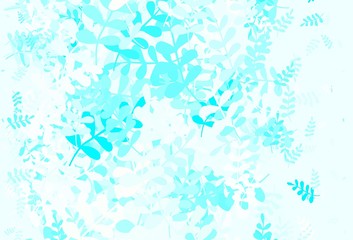 Light Blue, Green vector abstract pattern with leaves.
