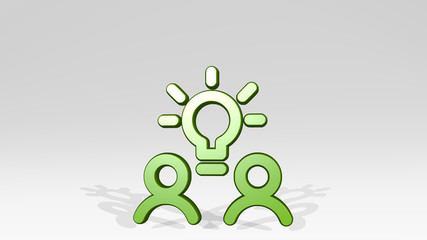 Obraz premium TEAM SHARE IDEA 3D icon casting shadow - 3D illustration for business and concept