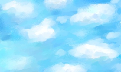 青空の水彩イラスト
