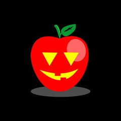 halloween apple on black