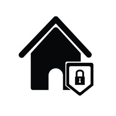 House lock protection sign icon on white background. Vector illustration
