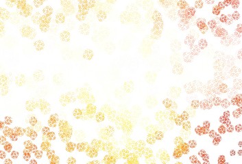 Light Orange vector elegant wallpaper with leaves.