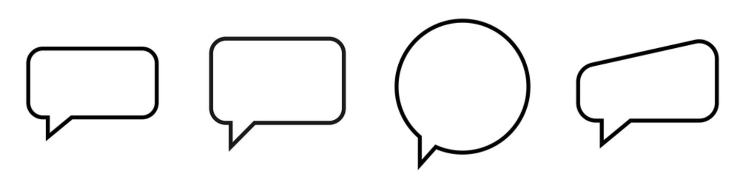 burbujas de di&aacute;logo. Conjunto de burbujas. Figuras para a&ntilde;adir texto. Globo o conversaci&oacute;n. Ilustraci&oacute;n vectorial estilo l&iacute;neas 