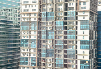 Fototapeta premium Residential living in Manila high rise apartment buildings.