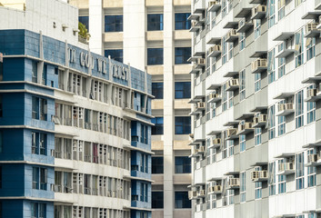 Fototapeta premium Residential living in Manila high rise apartment buildings.
