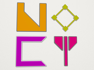 abstract 4 icons set - 3D illustration for background and design