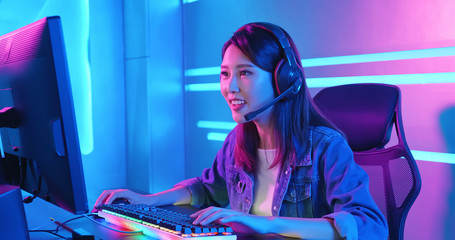 Young Asian cyber sport gamer