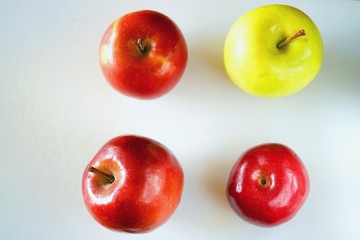 red and green apples isolated on white background