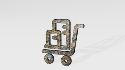 project building shopping 3D icon standing on the floor - 3D illustration for business and design