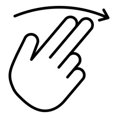 Obraz premium Flick Hand Gesture Flat Icon Isolated On White Background