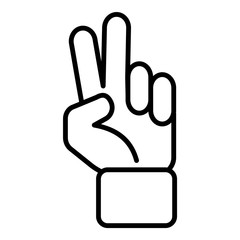 Victory Sign Flat Icon Isolated On White Background