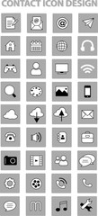 social media icons set full color white and black color