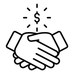 Handshake Agreement Flat Icon Isolated On White Background