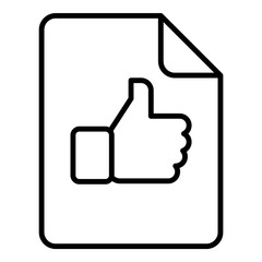 Approve Document Thumb Up Flat Icon Isolated On White Background