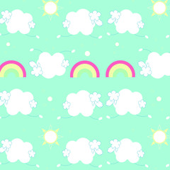 baby shower card with clouds and sheep