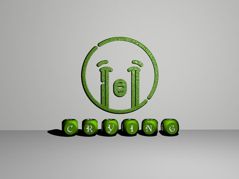 3D graphical image of crying vertically along with text built by metallic cubic letters from the top perspective, excellent for the concept presentation and slideshows for illustration and cartoon