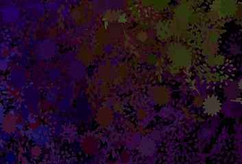 Dark Green, Red vector background with abstract shapes.