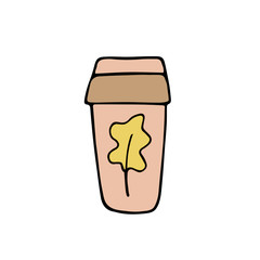  eco cup logo.Paper cup sign.eco packaging for drinks badge. Reusable cup logo sign. Zero waste sustainable concept. Eco lifestyle. sign tea in an eco-friendly brown mug