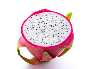 Sliced ​​pitaya on white background
