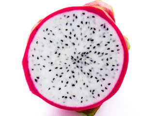 Obraz premium Sliced ​​pitaya on white background
