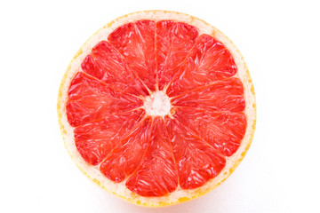 Naklejka na ściany i meble Sliced ​​grapefruit on white background