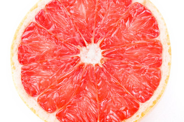 Sliced ​​grapefruit on white background