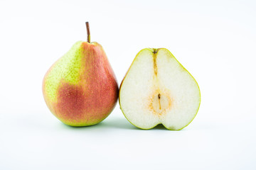 Sliced fresh red crispy pear pulp
