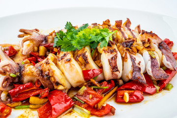 Chinese cuisine delicious braised squid