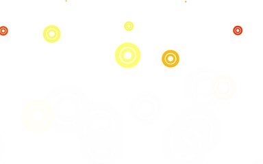 Light Red, Yellow vector background with spots.