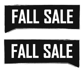 Set Fall Sale banners design template, discount tags, grunge brush, vector illustration