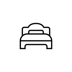Front Bed icon  in black line style icon, style isolated on white background