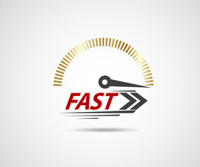 Speed, vector logo racing event, with the main elements of the modification speedometer