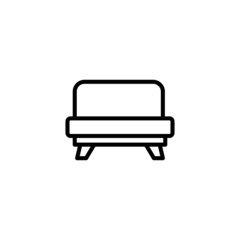 Couch icon  in black line style icon, style isolated on white background