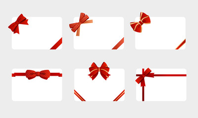 リボンがついたカードのイラスト（赤）