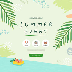 summer shopping event illustration. Banner  © 기원 이